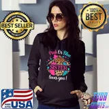 Pink Or Blue Sister Loves You Leopard Pumpkin Fall Season T-Shirt