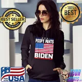 Poopy Pants Biden Us Flag Funny Biden Poopy Pants Biden T-Shirt