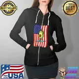 Premium american Flag Avocado Yoga T-Shirt Full Zip Hooded