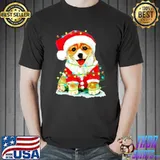 Premium Corgi Lights Santa Christmas shirt