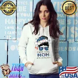 Premium first Time Mom Est. 2022 Messy Bun Xmas Lights Santa Hat T-Shirt Hoodie
