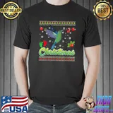 Premium Hummingbird Christmas Light Sweater Funny Animals Lover Xmas T Shirt