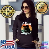 Premium i Just Snapped Vintage Sunset Female Photographer T-Shirt