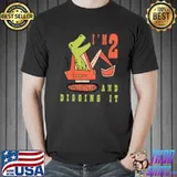 Premium kids Cute Youth dinosaur in digger tractor for two years old boy T Shirt