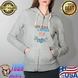 Premium love Peace Latkes Hanukkah Menorah Nine Candles T-Shirt Full Zip Hooded