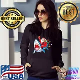 Premium Merry Sharkmas Santa Riding Shark Christmas Pajama Sharks T Shirt
