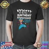 Premium Mom Of The Birthday Mermaid Matching Family T Shirt