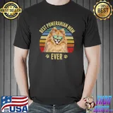 Premium pomeranian Best Dog Mom Ever Retro Sunset Beach Vibe T-s Unisex