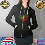 Premium proud LGBT Mia Rainbow Heart - Grandma T-s Full Zip Hooded