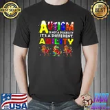 Premium Santa Dinosaur Autism is not a disability it’s a different ability Christmas shirt