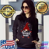 Premium Trucker Gnome Buffalo Plaid Matching Christmas Pajama T Shirt