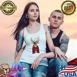 Reindeer Plaid Deer Buffalo Holiday Christmas T-Shirt Tank Top