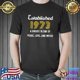 Retro Vintage Established 1973 Peace Love Music Blend Premium T-Shirt Unisex