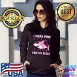 Shark I Wear Pink For My Mom Breast Cancer Kids Boys T-shirt