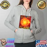 Solar Flare Space Sun Science Aerospace Engineer Astronaut Premium T-Shirt Full Zip Hooded