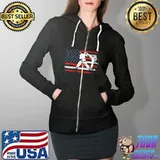 Taekwondo America Flag Shirt Full Zip Hooded