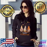 Three Gnomes Happy Thanksgiving Autumn Fall Pumpkin Spice Raglan Baseball T-shirt