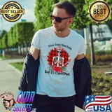 Top BdlJ Plaid Skeleton Merry Xmas Christmas Coffee Lover Noel T Shirt Unisex