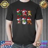 Top christmas Dabbing Santa Elf And Friends Boys Kids Dab Xmas T-Shirt Unisex