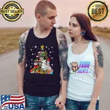 Top christmas Tree Lights Schnauzer Dog Lover Xmas Pajama T-s Tank Top