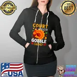 Top court Officer Gobble Squad Turkey Thanksgiving Matching Fun T-Shirt Full Zip Hooded
