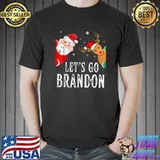 Top Funny Let's Go Branson Brandon Christmas Lights Reindeer T-Shirt