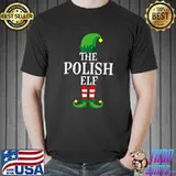 Top Funny Polish Elf Apparel, Christmas Family Matching Poland T-Shirt