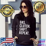 Top gas clutch shift repeat funny stick car manual T-Shirt