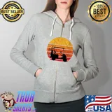 Top golf Cart Driver Vintage Retro Sunset Golf Player Golfing T-Shirt Full Zip Hooded