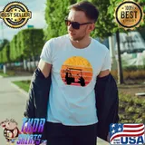 Top golf Cart Driver Vintage Retro Sunset Golf Player Golfing T-Shirt