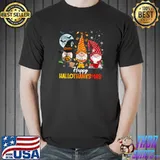 Top halloween Thanksgiving Christmas Happy HalloThanksMas T-Shirt Unisex