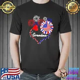 Top Heart Flower Grandma America Flag Happy New Year Shirt