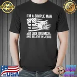 Top I'm A Simple Man I Like Drums And Believe In Jesus Shirt