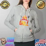 Top king Of The Grill Funny Grilling Master Chef Cooking BBQ T-Shirt Full Zip Hooded