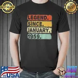 Top legend january 1959 63rd birthday retro 63 years old shirt