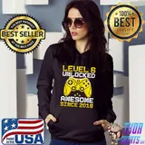 Top Level 6 Unlocked 6 Years Old Video Gamer Birthday Boy T Shirt