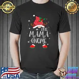 Top mama Gnome Reindeer Christmas Cute Gnome Family T Shirt