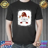 Top mb Coach Gnome Buffalo Plaid Christmas Light Bleached T Shirt