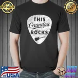 Top Mens Guitar Pick Graphic Art Design - Vintage This Grandpa Rocks T-Shirt