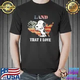 Top Official Snoopy Land Map That I Love American Flag Shirt