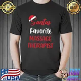 Top santa's Favorite Massage Therapist Christmas T-Shirt Unisex