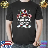 Top Sweetest Gnome Buffalo Plaid Matching Family Christmas T-shirt