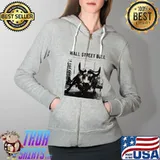 Top Wall Street Bull T Shirt Full Zip Hooded