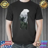 Trendy Standing Bear Mountains Silhouette Premium T-Shirt Unisex