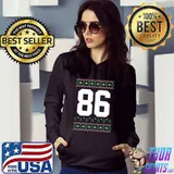 Ugly Christmas Style Jersey Number 86 Holiday Party T-Shirt