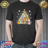 Ugly Christmas Sweater Cat Tree Funny Xmas Cat T-Shirt Unisex