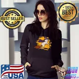 Vintage Scary Halloween Black Cat Costume Witch Hat T-Shirt