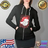 Volleyball America Flag Christmas Shirt Full Zip Hooded
