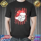 Volleyball America Flag Christmas Shirt Unisex