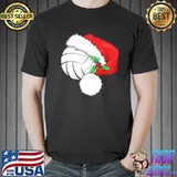 Volleyball Ball With Santa Hat Christmas Shirt Unisex
